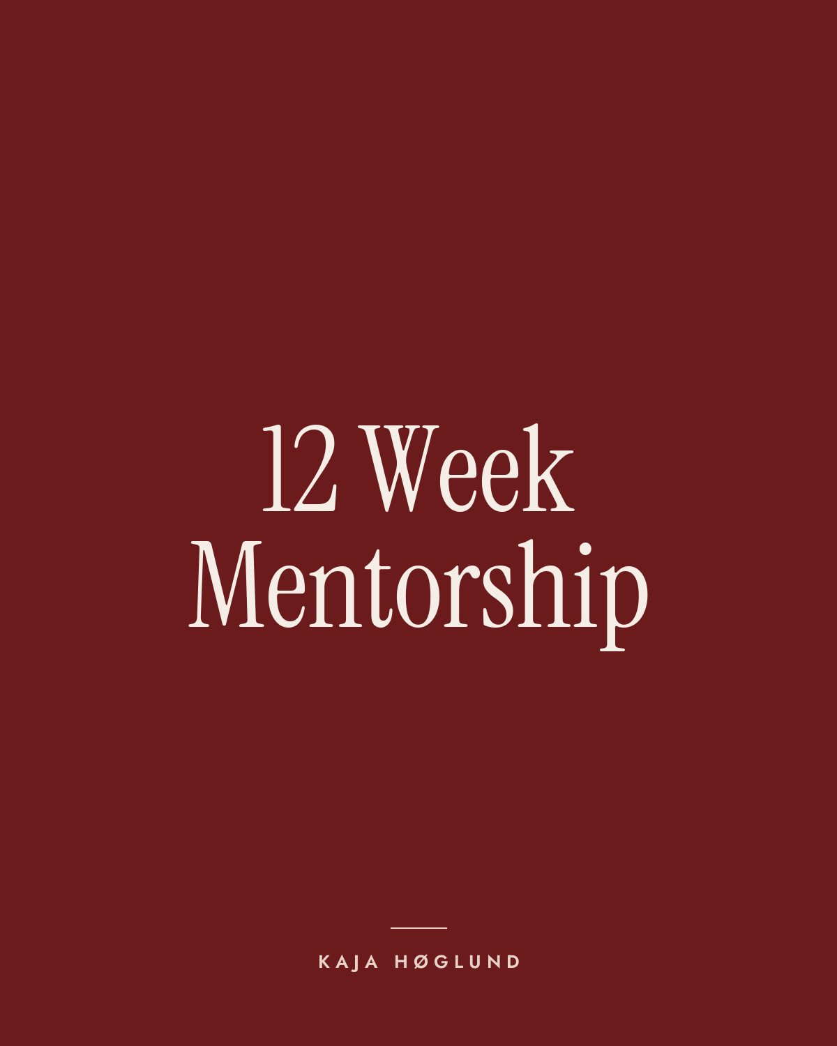 12 Week Mentorship